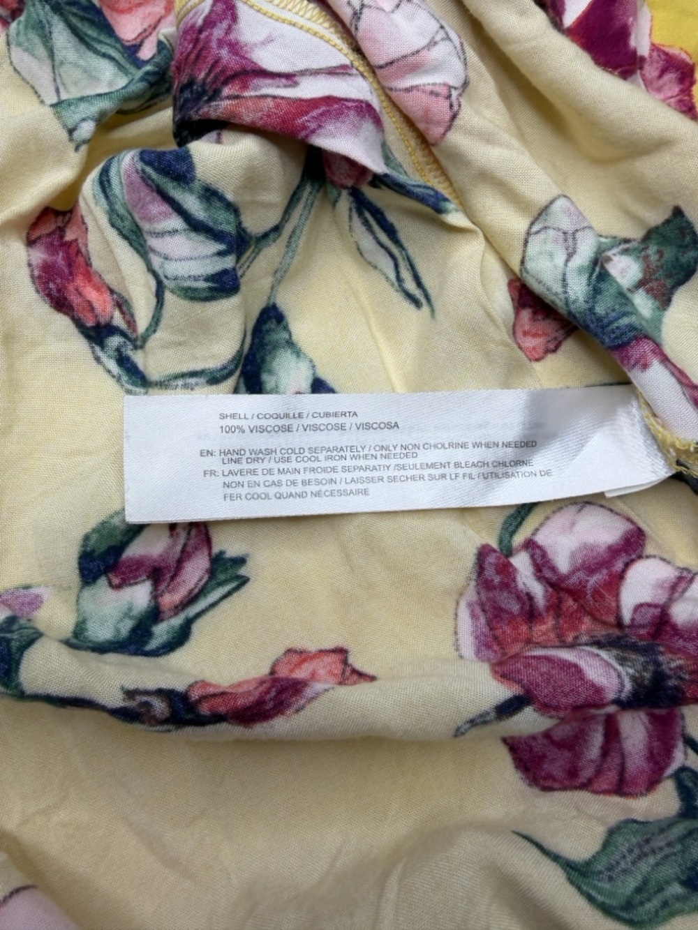 BAND OF GYPSIES Yellow Floral Maxi Dress Off Shoulder Ruffle High Low Hem Small - Picture 8 of 8